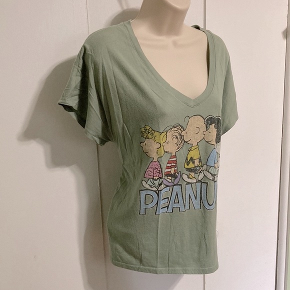 PEANUTS Snoopy Charlie Brown Lucy Sally Linus Woodstock Green Womens Small - Picture 4 of 11